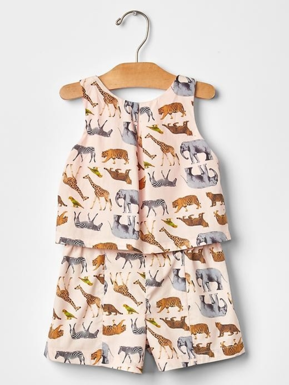 Safari animals two-piece romper